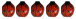 5 ladybugs